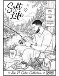 Soft Life: Fishing & Reflection | Coloring Page