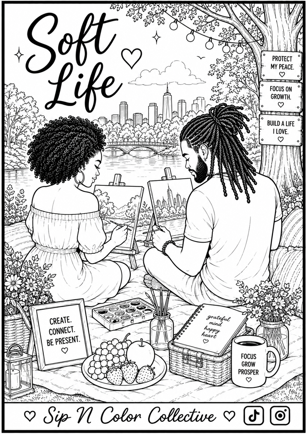 Soft Life: Create, Connect, Be Present | Coloring Page