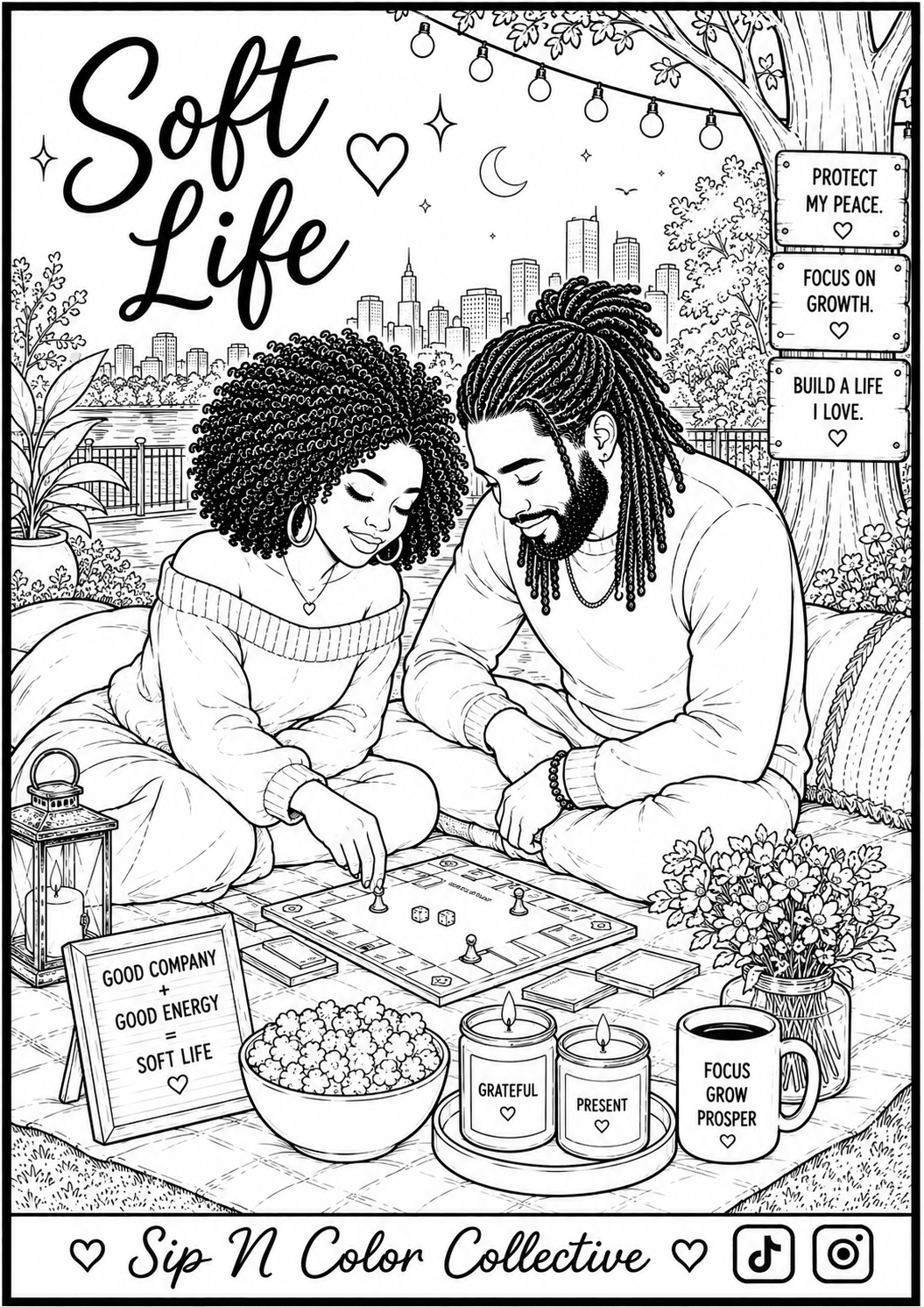 Soft Life Game Day | Printable Coloring Page