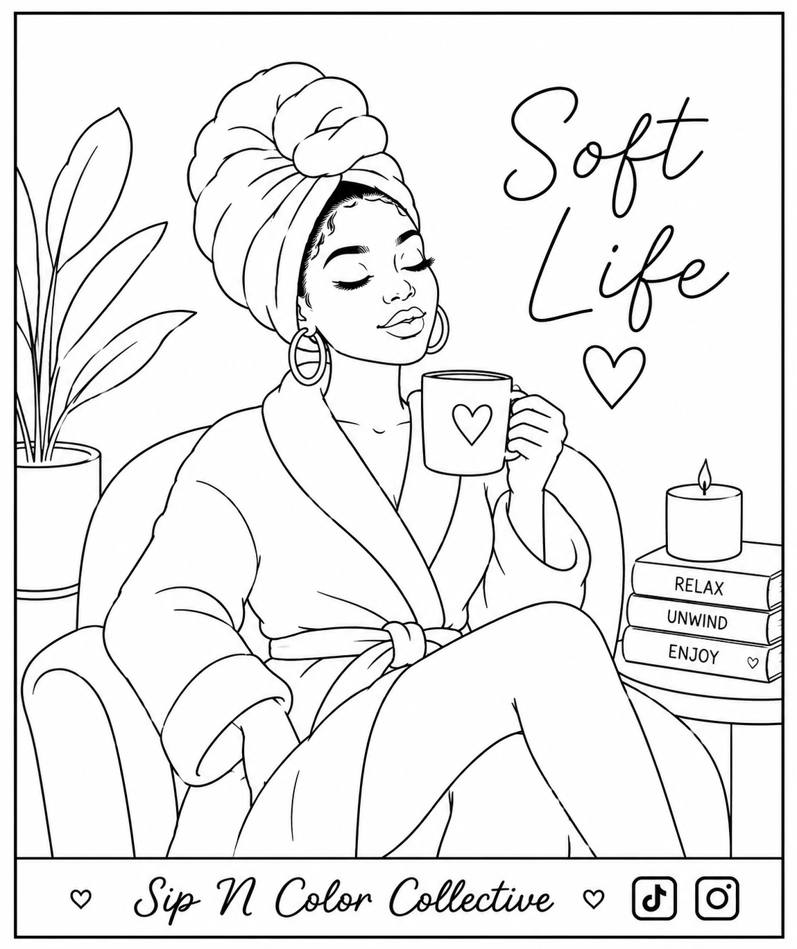 Soft Life Morning Coffee | Printable Coloring Page